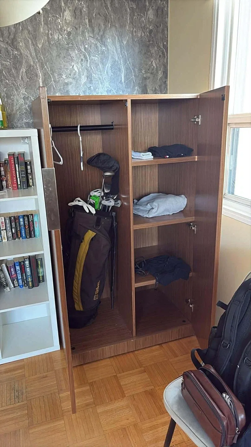 Wooden Wardrobe with Shelves