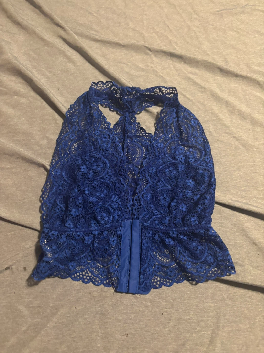 Blue Lace Halter bra Top