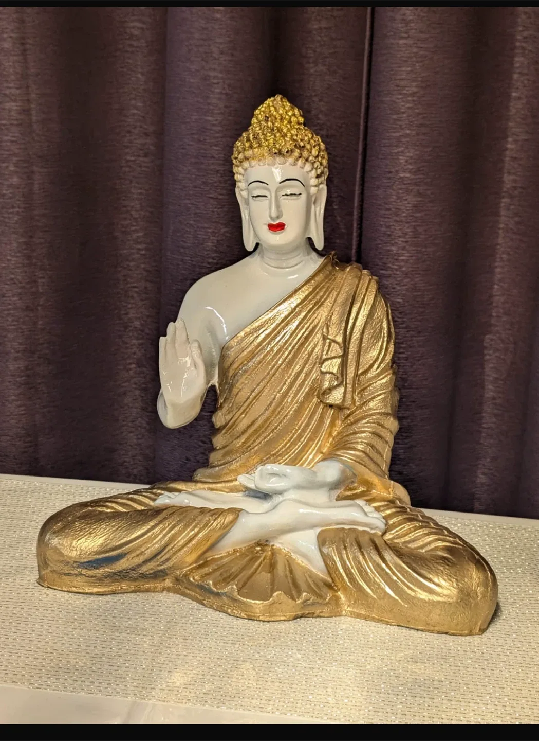 Buddha Statue - Gold and White