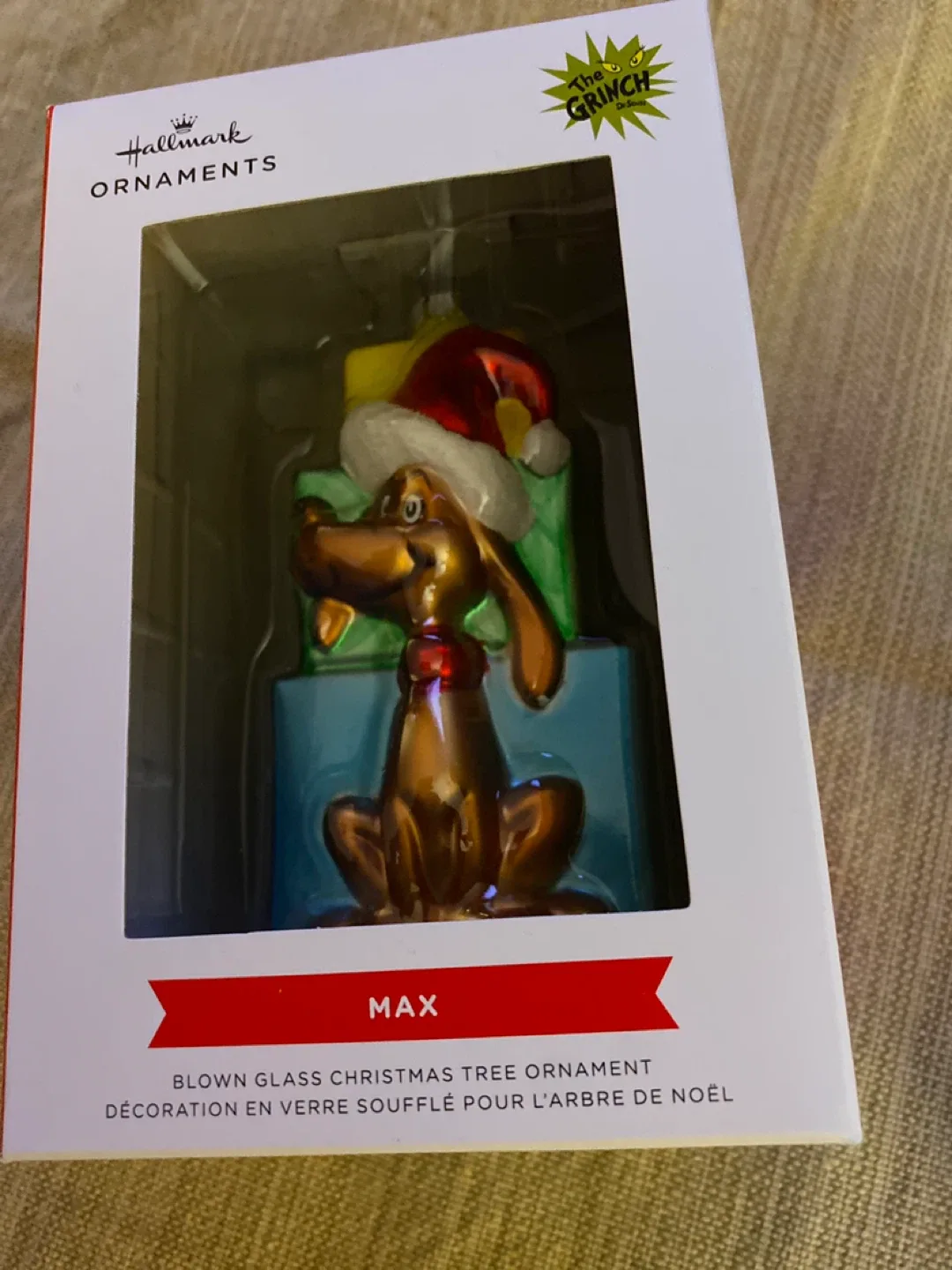 Hallmark The Grinch Max Blown Glass Ornament