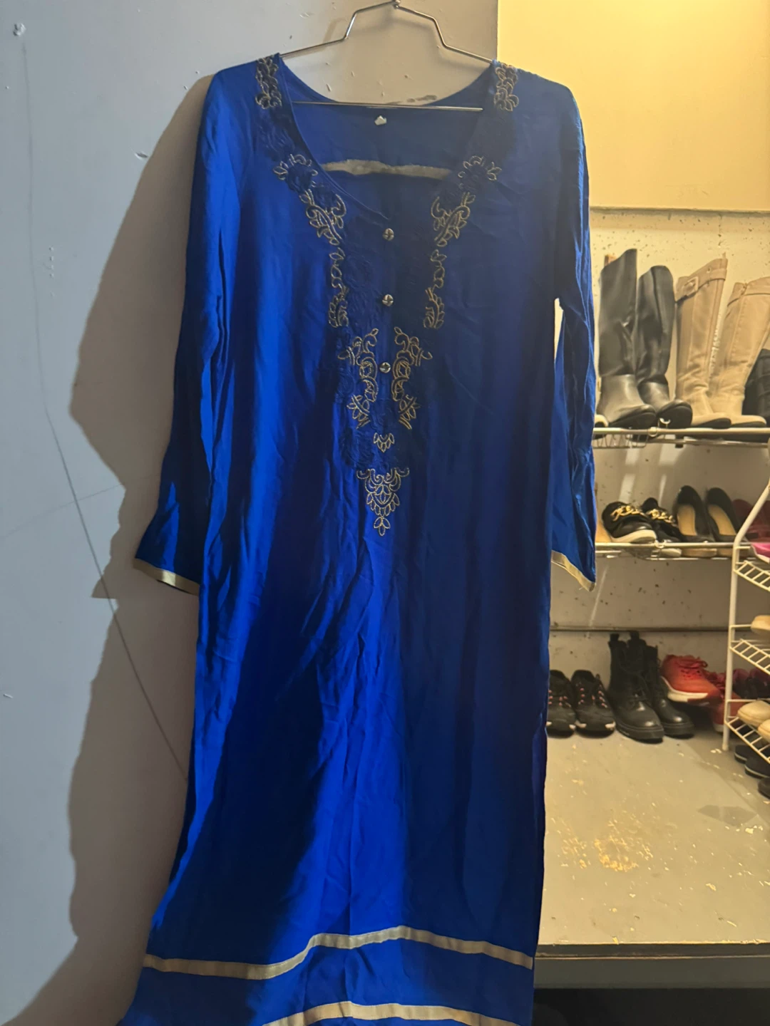 Blue Embroidered Dress - Size 42