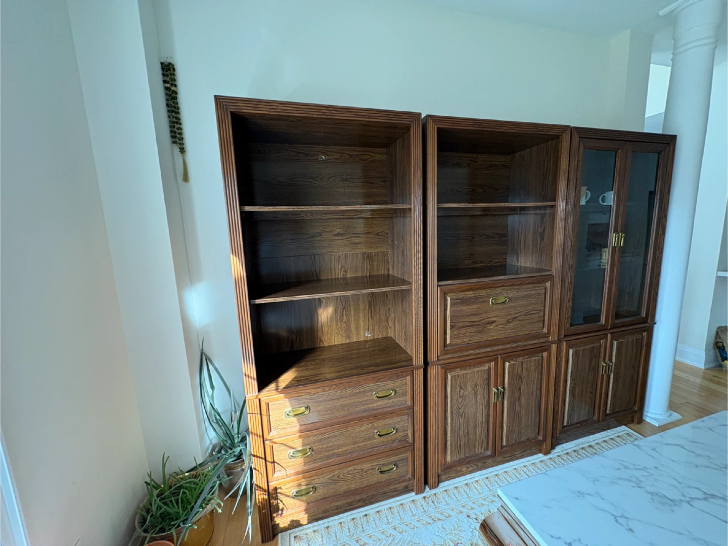 Wooden Bookcase/Shelf with Glass Cabinet - photo 3