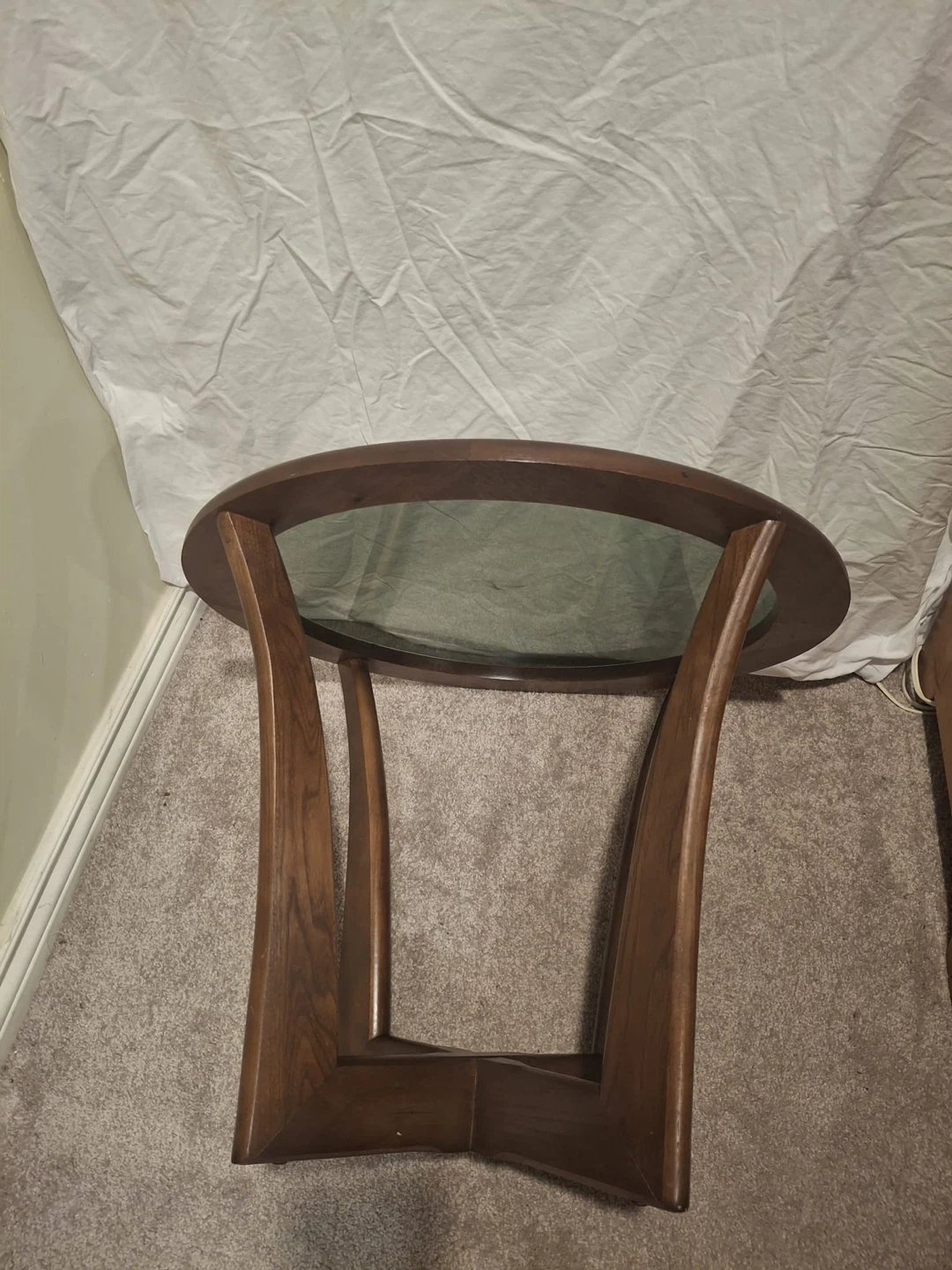 Glass Top Coffee Table - Brown Wood Frame - photo 4
