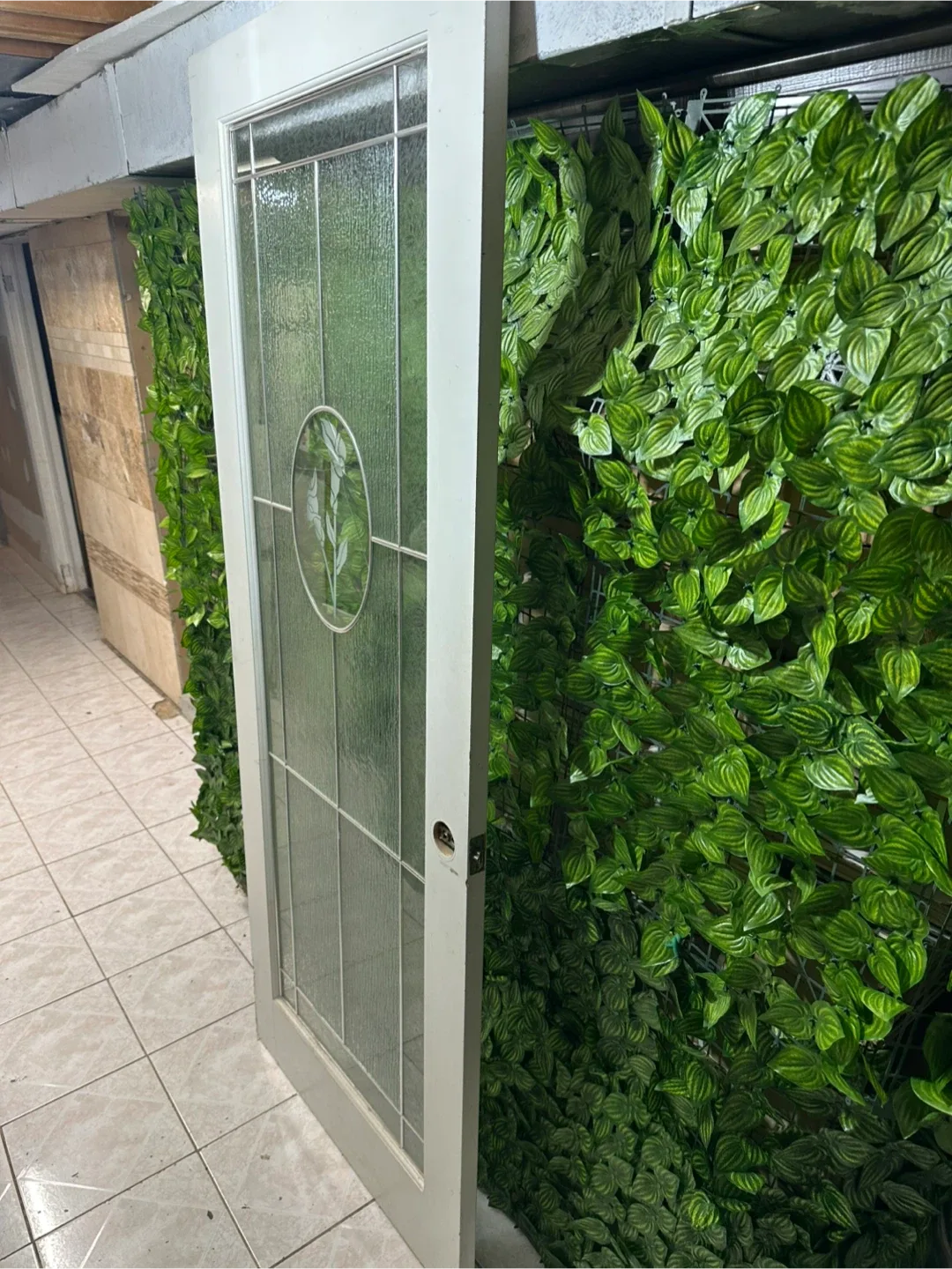 Interior Glass Panel Door with Floral Design 32x80