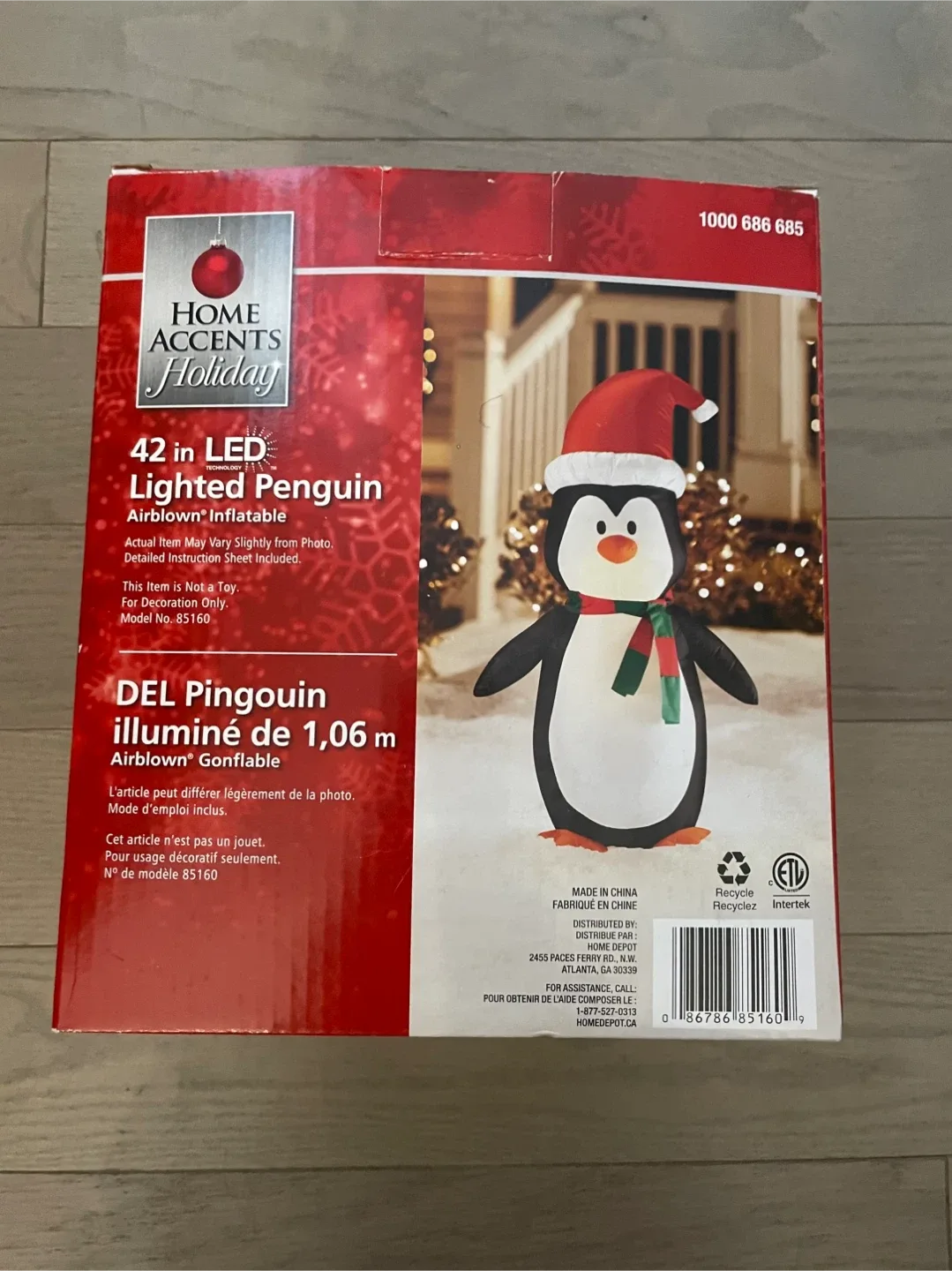 Home Accents 42 in LED Lighted Penguin - New in Box