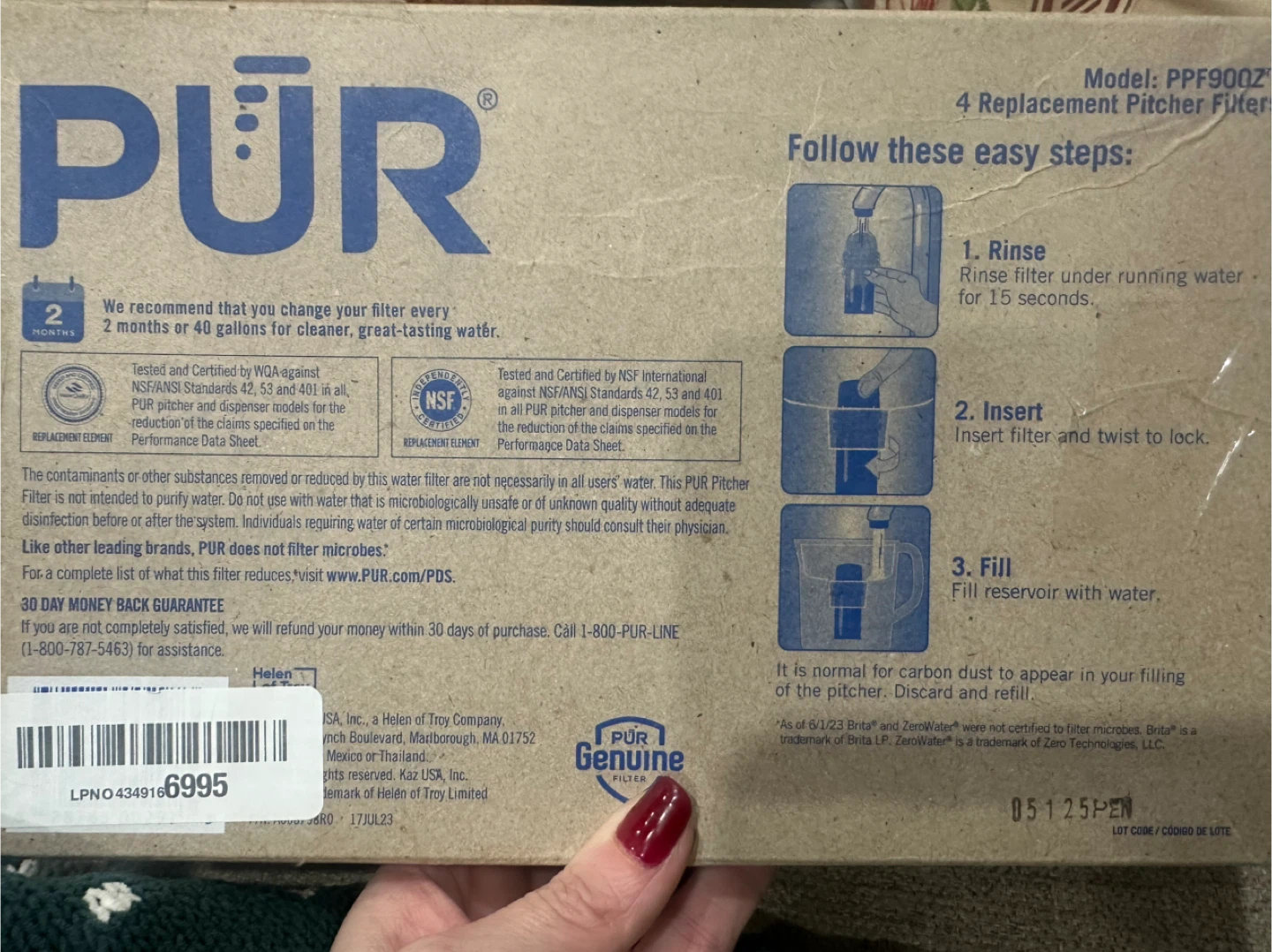 PUR PPF900Z 3 Replacement Pitcher Filters - New