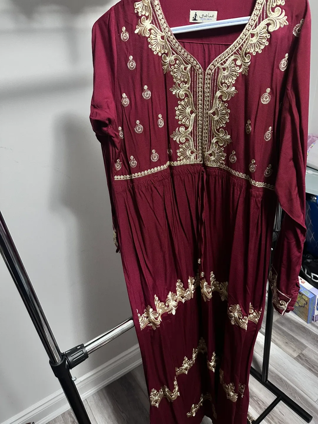 Egyptian Maroon Embroidered Dress