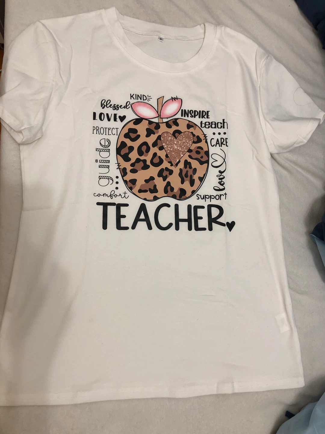 NEW-White Teacher Graphic T-Shirt, Size Small - photo 2