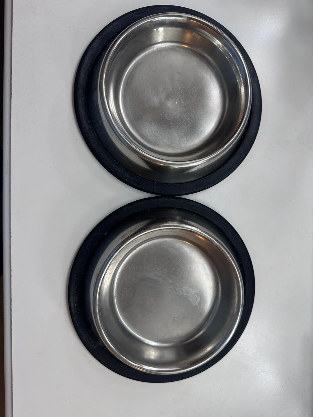 Two Stainless Steel Pet Bowls