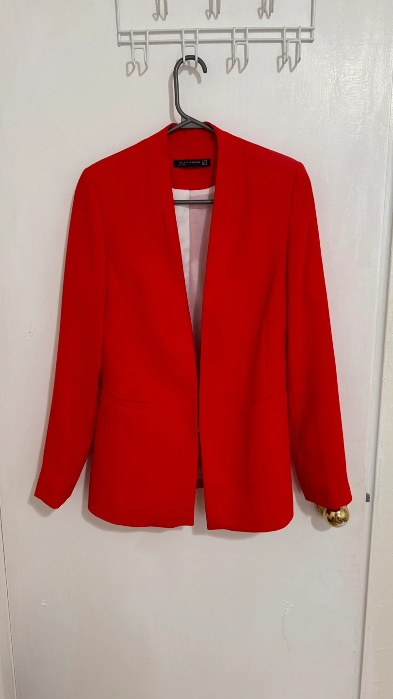 Red Blazer & Pants Set