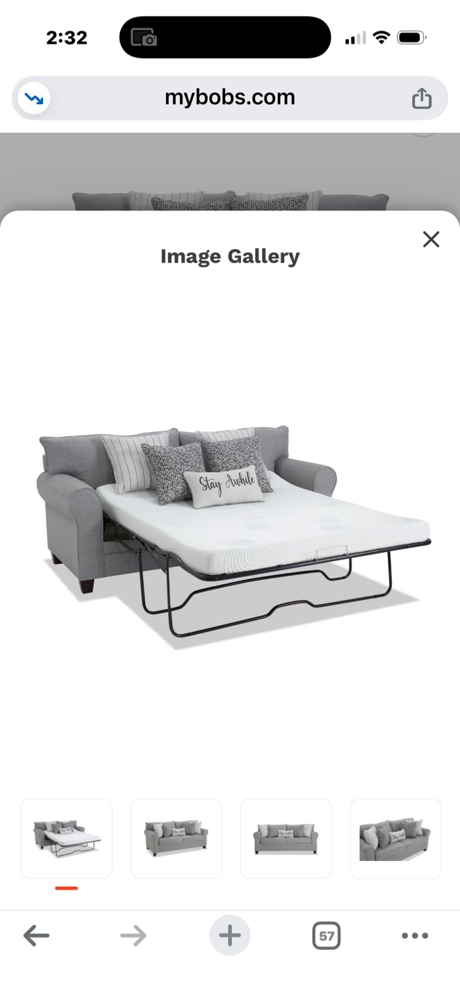 Bob's Furniture Queen Sleeper Sofa pull out - Gray - photo 4