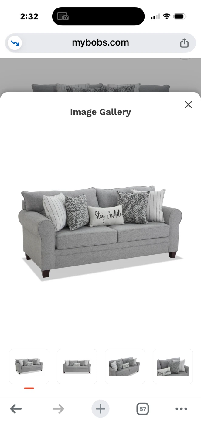 Bob's Furniture Queen Sleeper Sofa pull out - Gray - photo 3