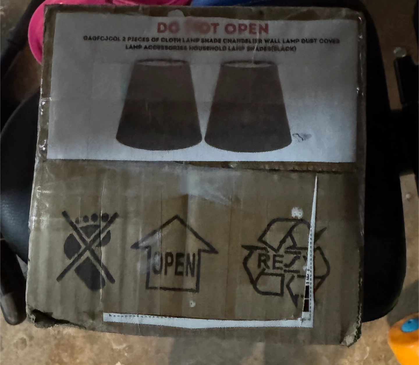 2 Cloth Lamp Shades - Black