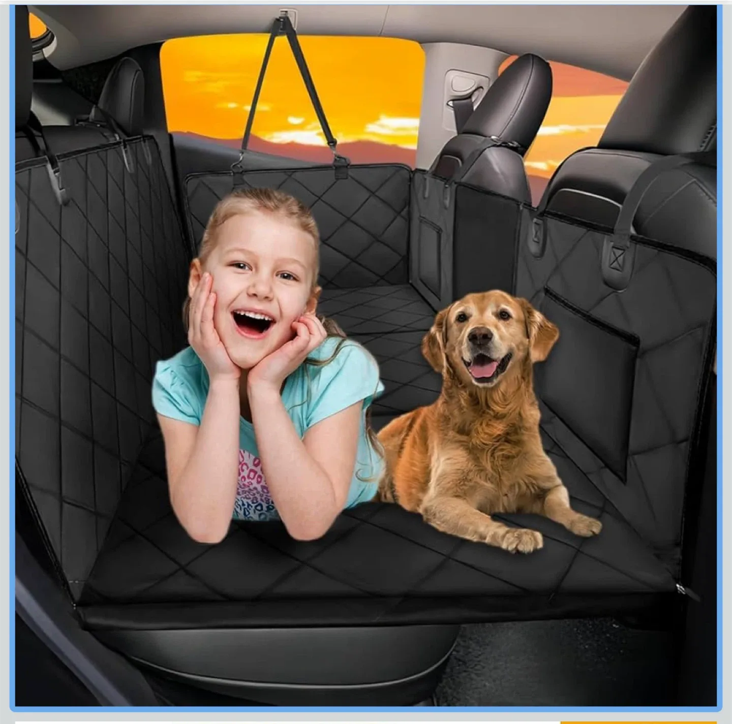 Extended Hard Bottom Back Seat Cover - Dog Car Seat