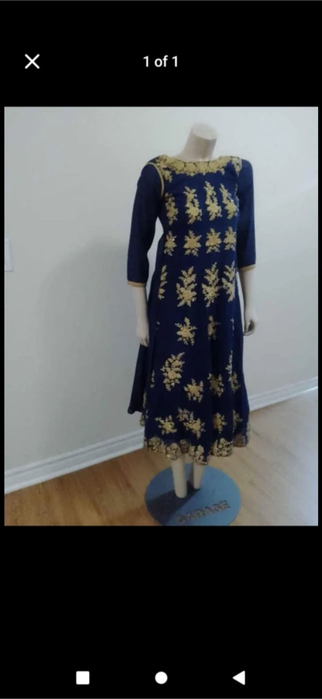 Blue & Gold Embroidered Dress