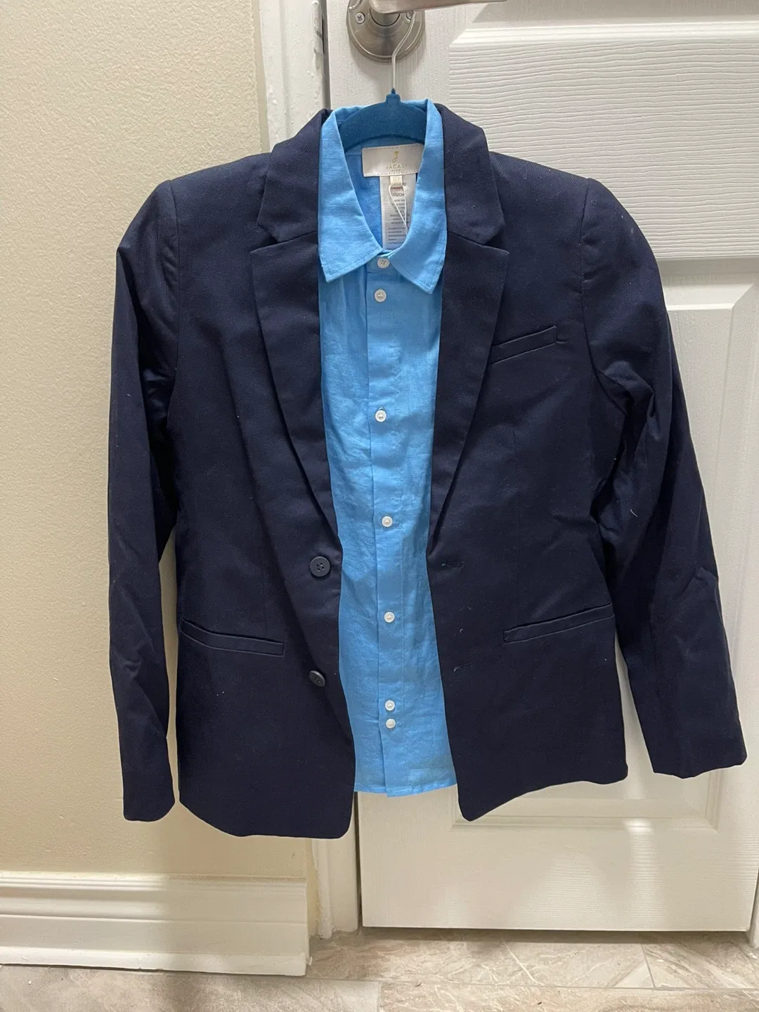 J.Crew Boys' Blue Linen Shirt - Size 8