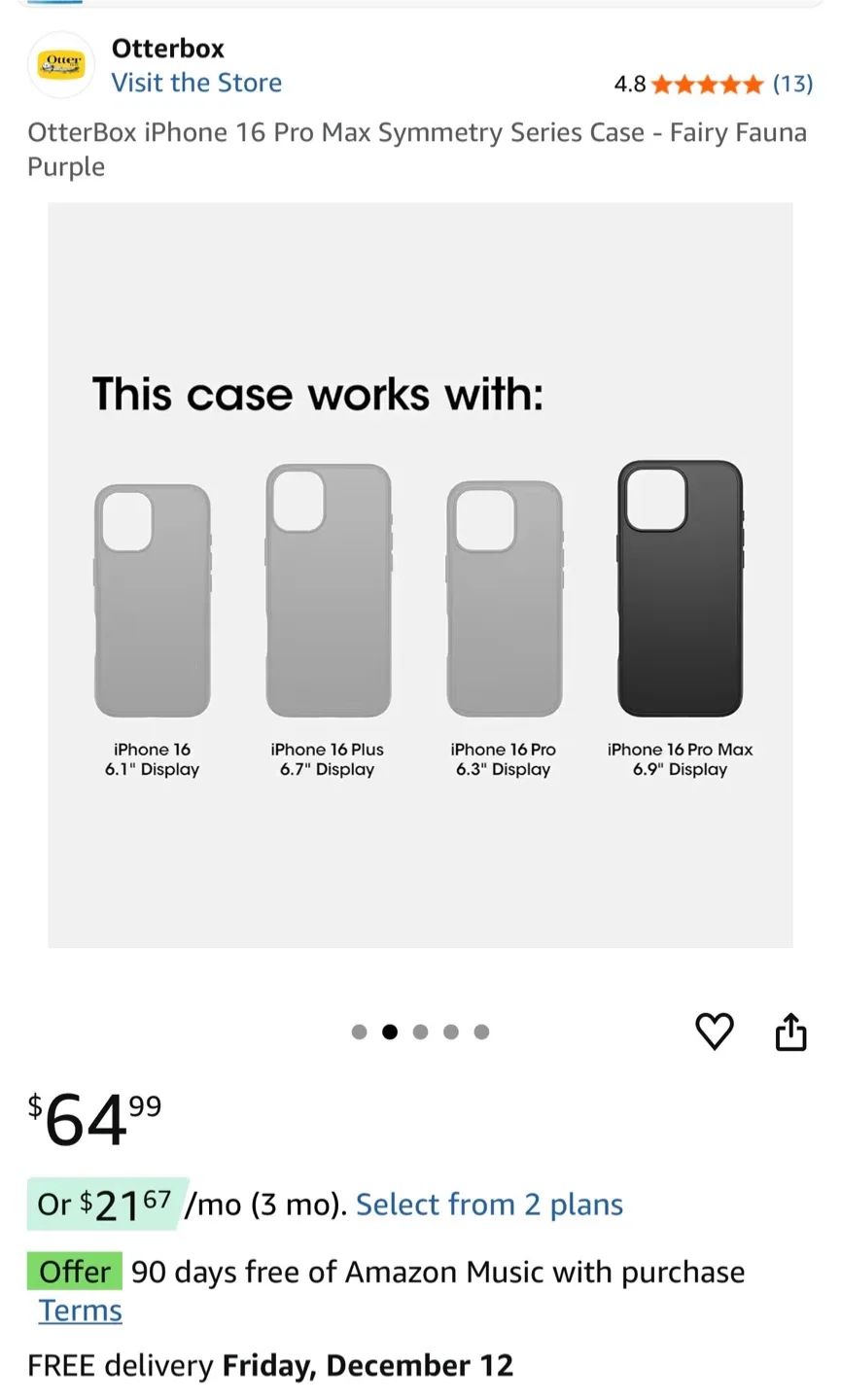 New! OtterBox iPhone 16 Pro Max Symmetry Case - Fairy image indicator(3)