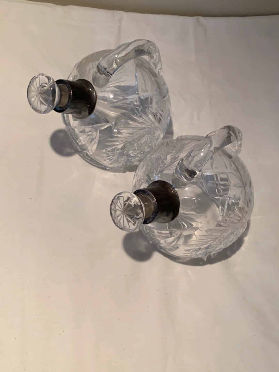 Vintage Crystal Swan Decanters