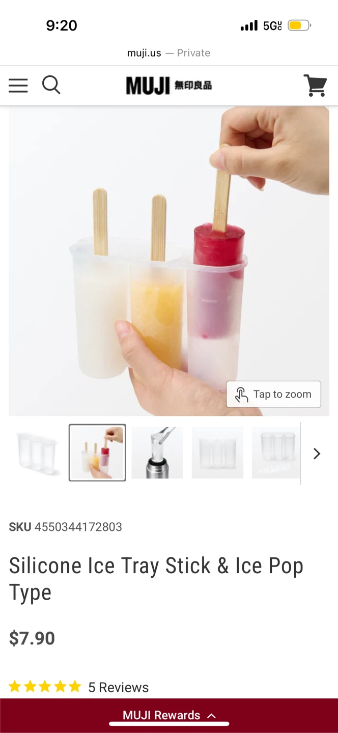 New Muji Silicone Ice Tray Stick & Ice Pop Type
