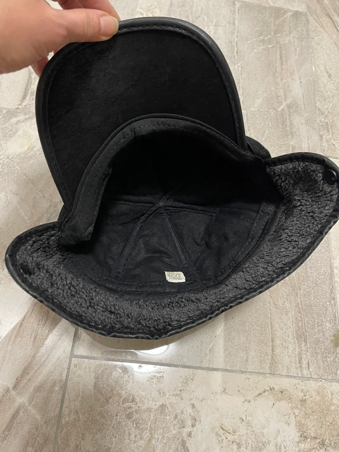 Adidas Black Leather Trapper Hat - photo 3