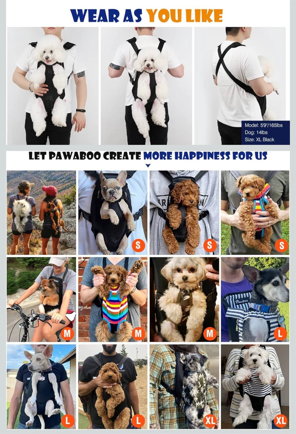 Pawaboo Pet Carrier Backpack - XL Black - photo 2