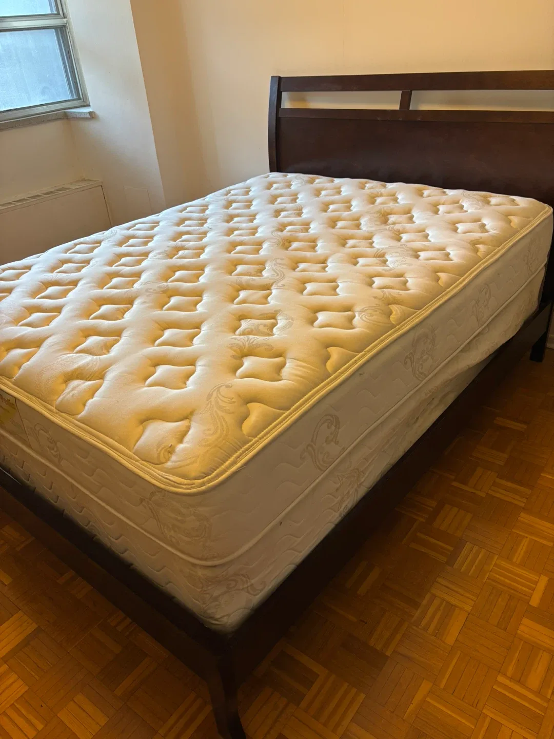 MOVING SALE! Queen bed frame in espresso colour wood