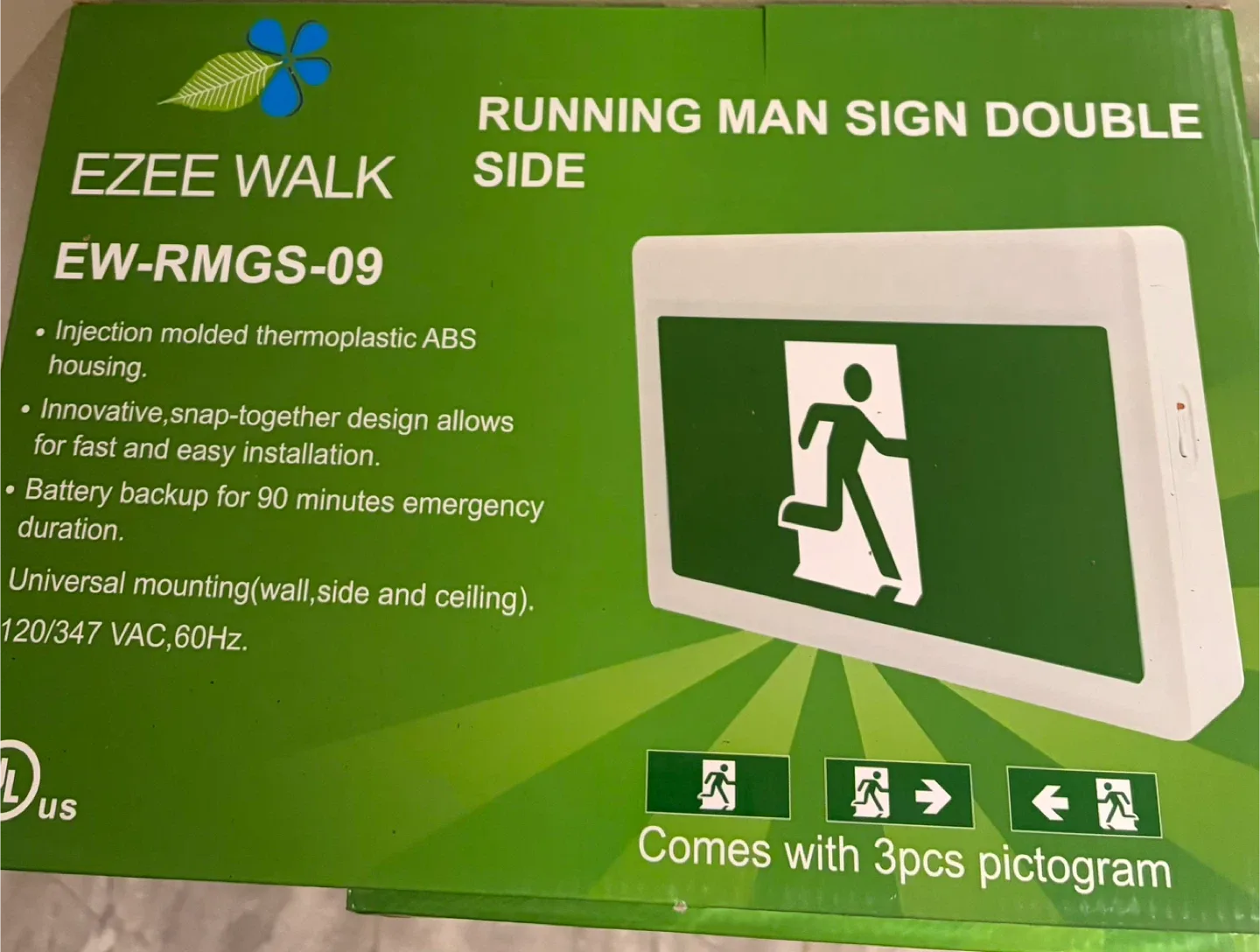 Ezee Walk EW-RMGS-09 Running Man Exit Sign