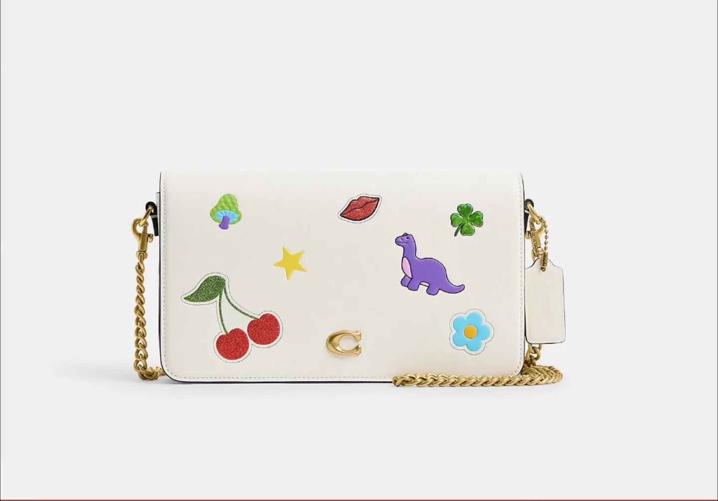 Coach Cream Wristlet with Stickers - New!