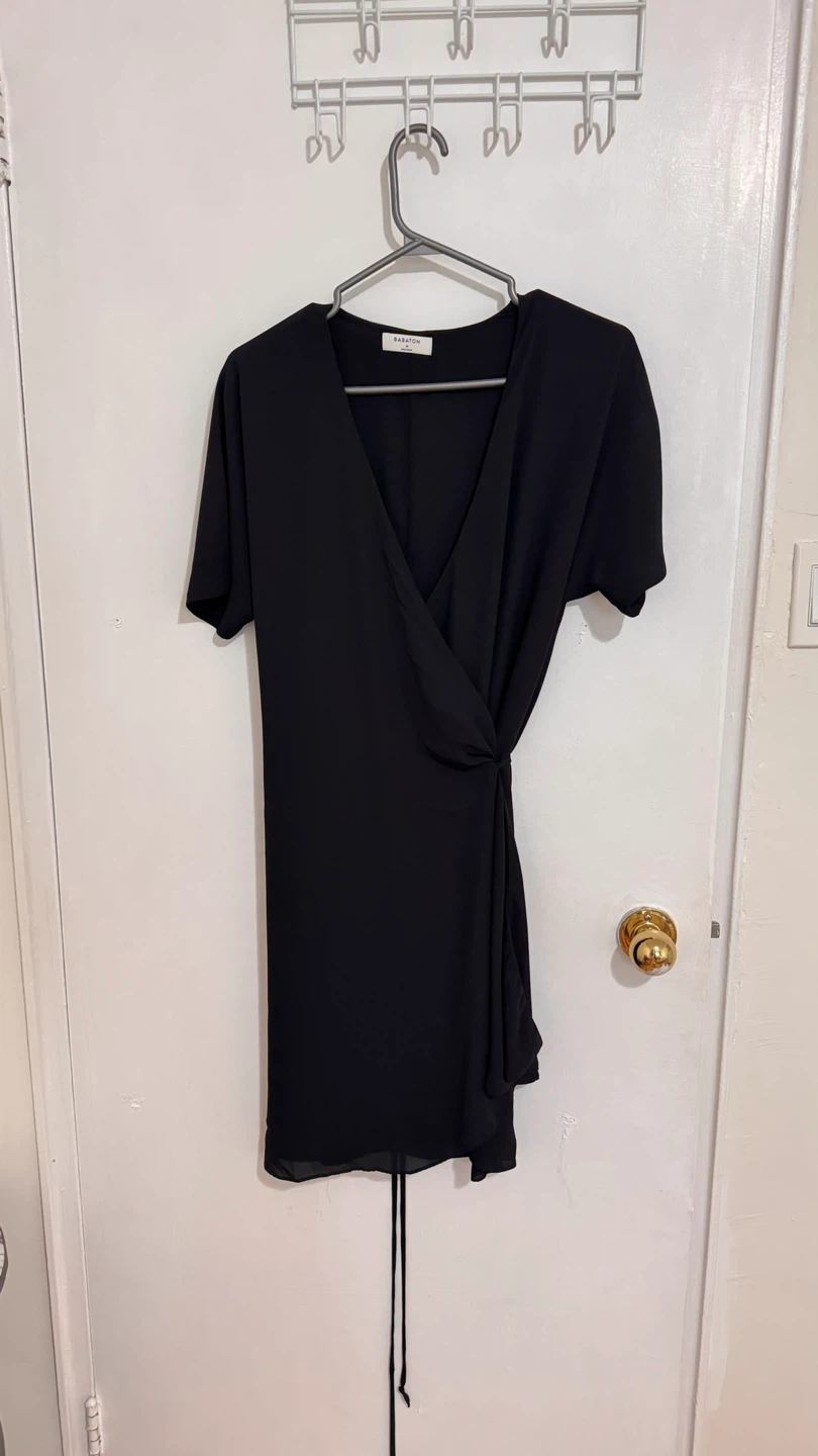 Babaton Black Wrap Dress - Size M
