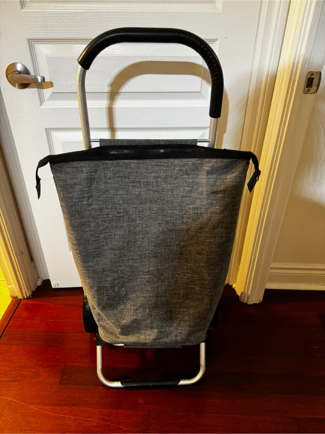 Large Rolling Shopping Cart - Grey