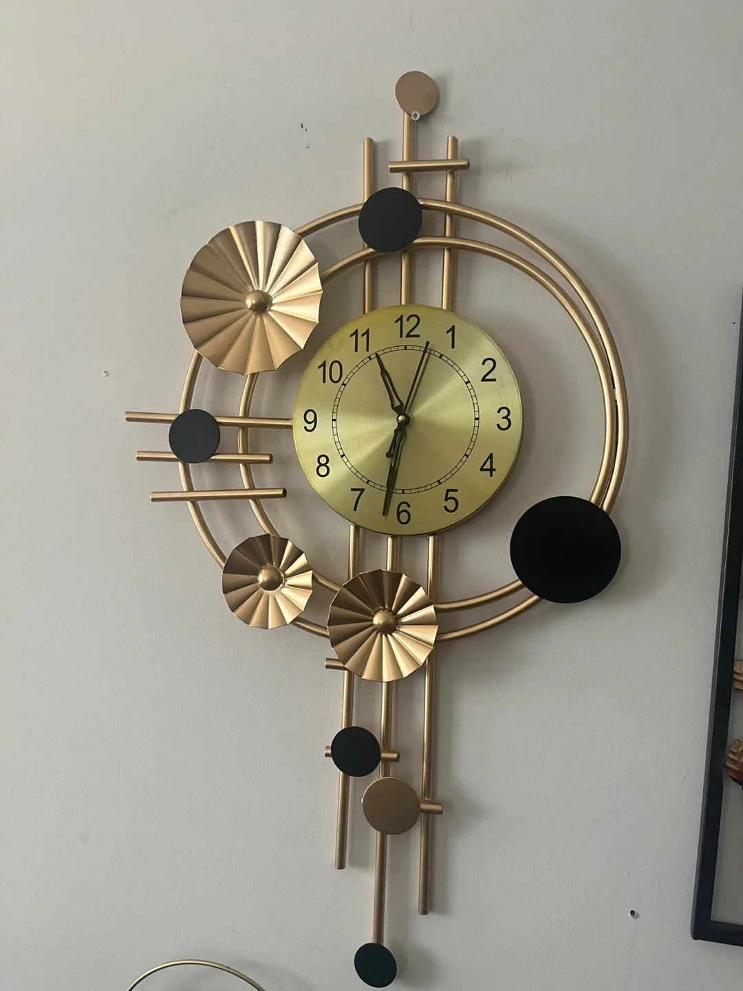 Gold & Black Decorative Wall Clock