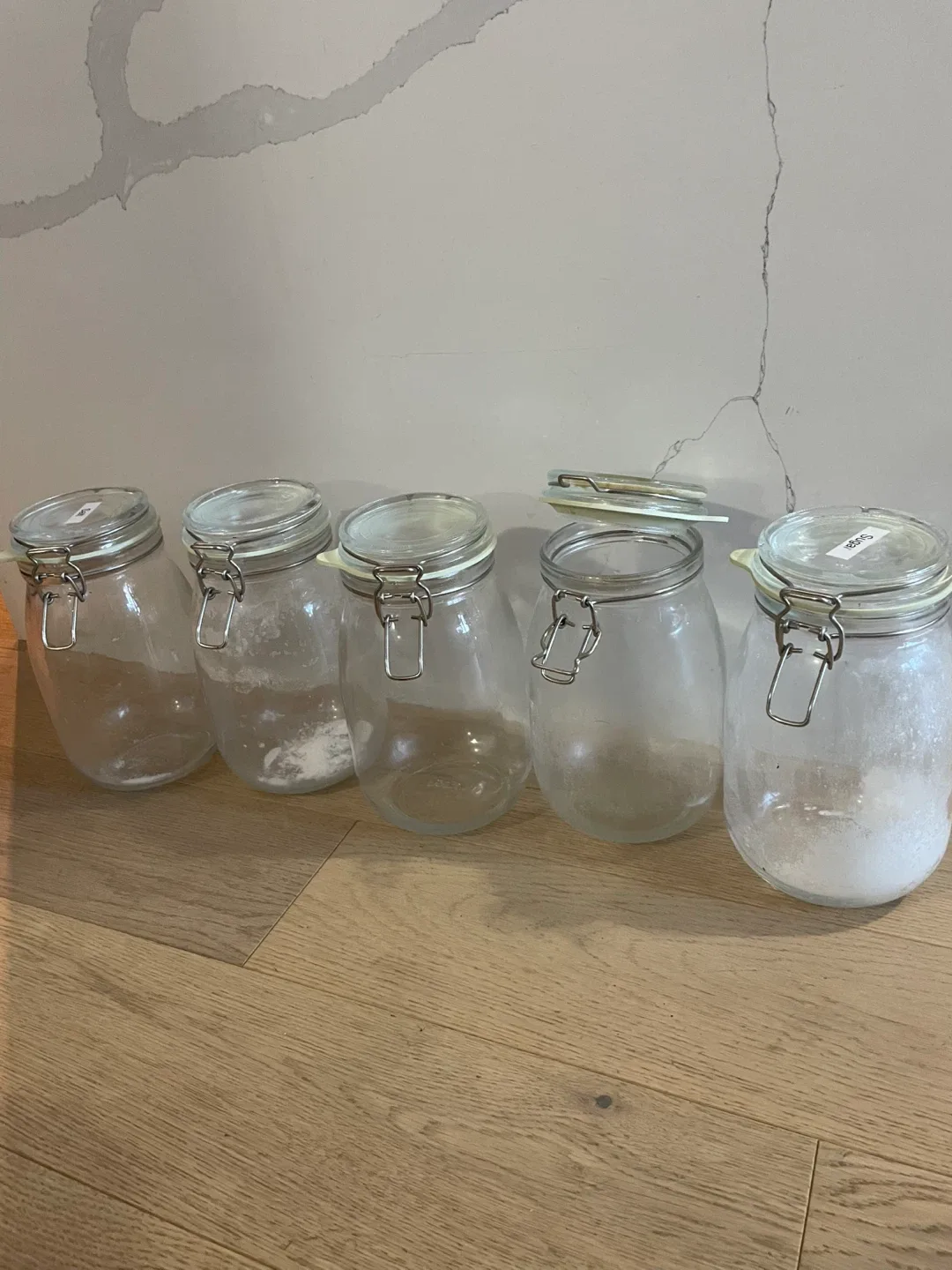 Glass Kitchen Canisters with Lids