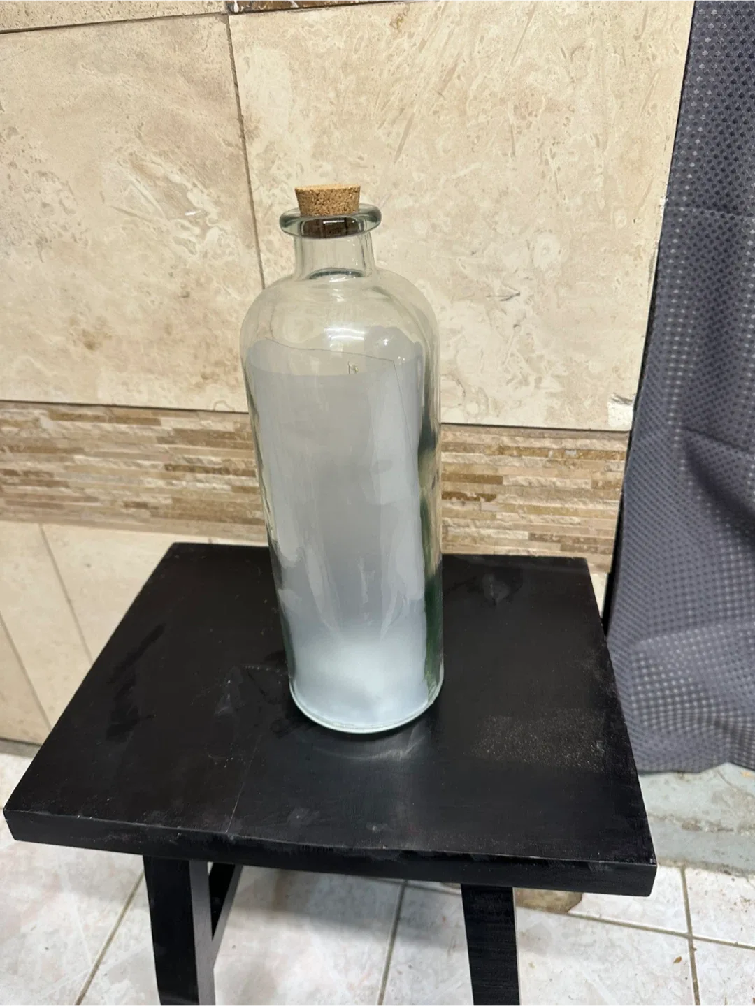 Glass Bottle with Illuminated Reflection LED Lights Star Design