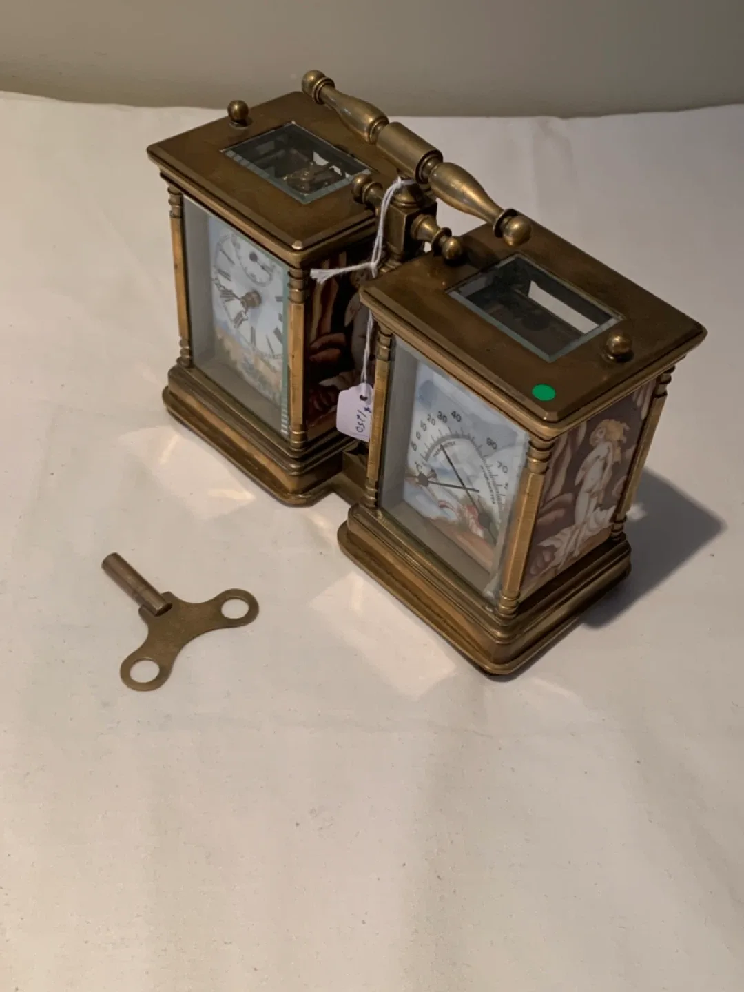Antique Twin Clock & Barometer