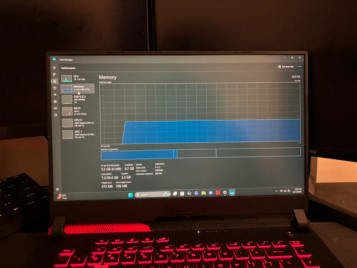ASUS ROG Strix Gaming Laptop - AMD Ryzen 9, 16GB RAM - photo 3