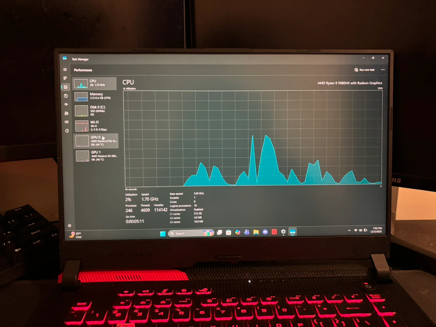 ASUS ROG Strix Gaming Laptop - AMD Ryzen 9, 16GB RAM - photo 4