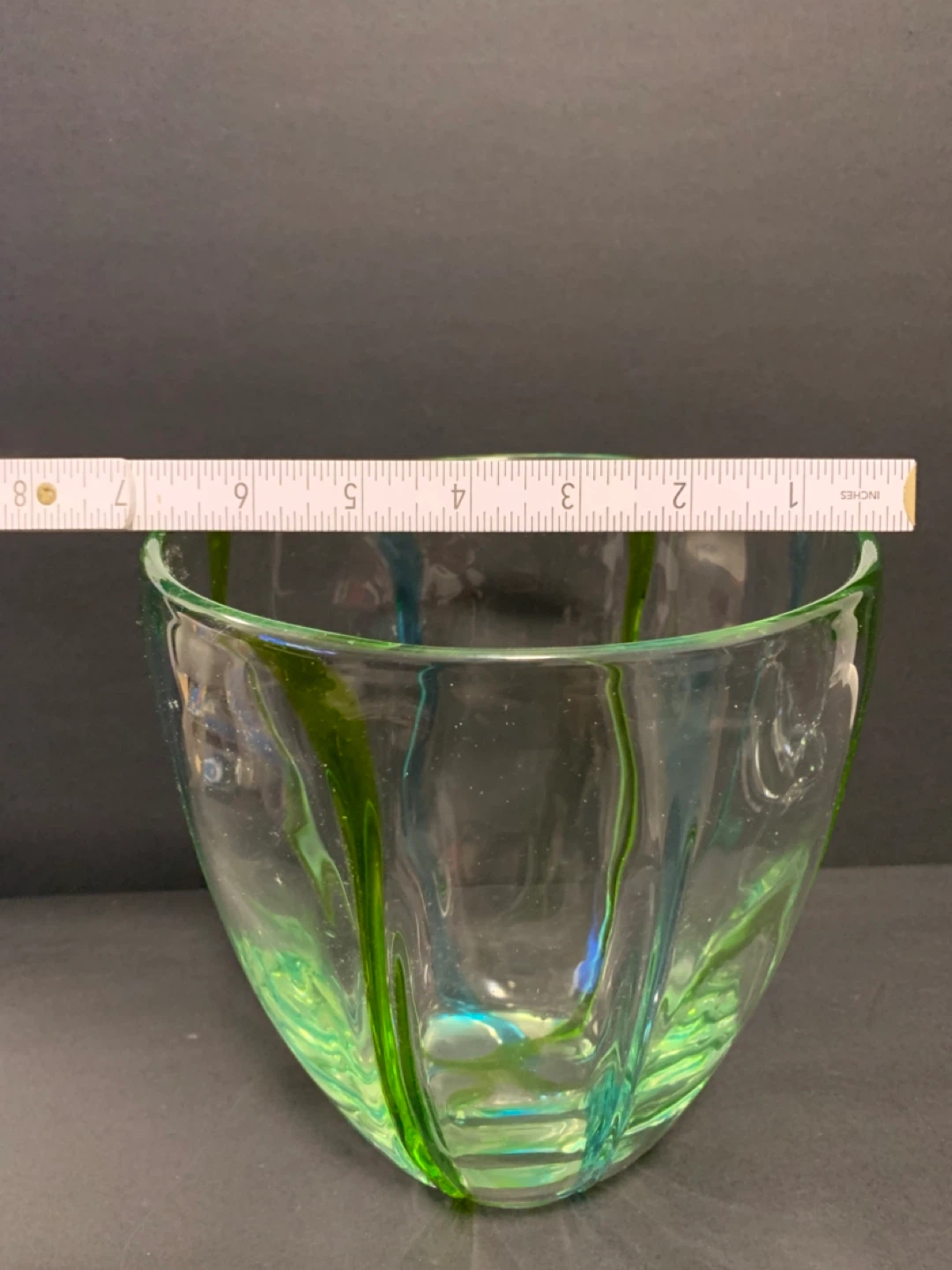 Green Glass Vase, 7 Inches Tall - photo 5