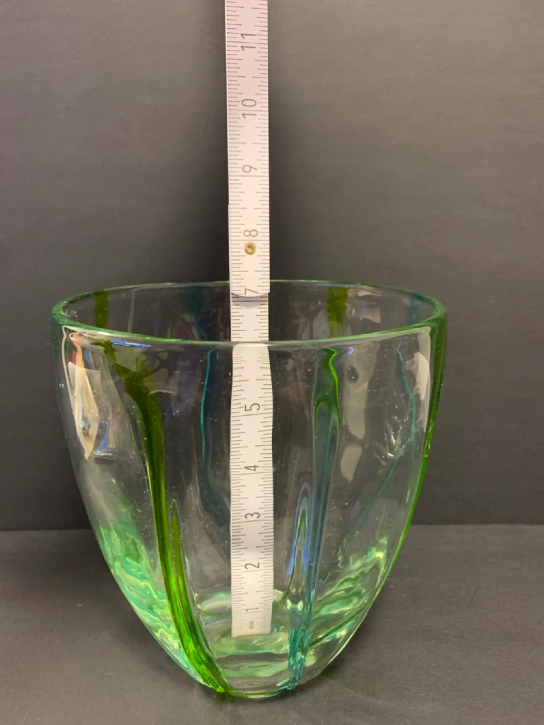 Green Glass Vase, 7 Inches Tall - photo 4