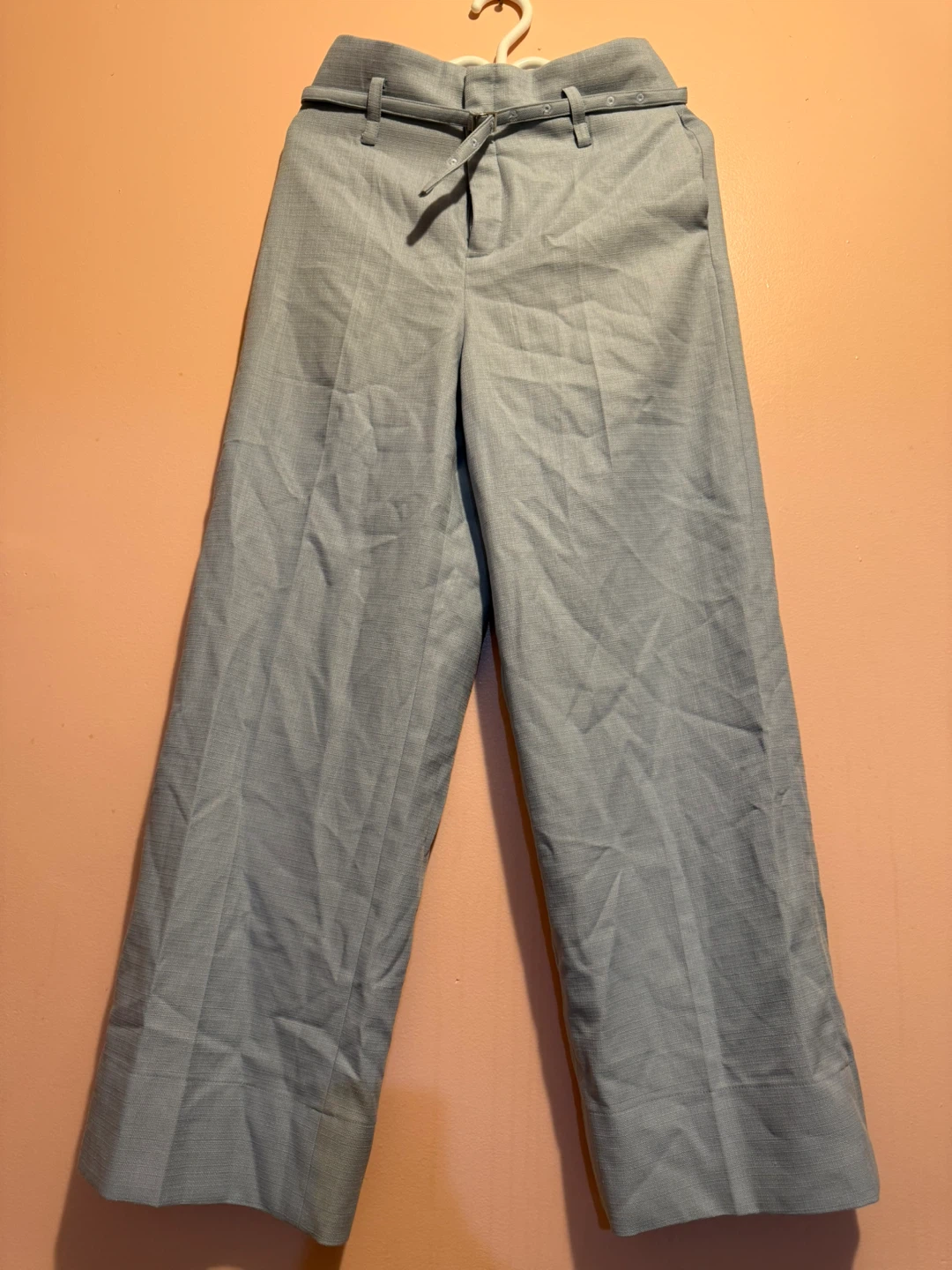 Wide Leg Trousers - Light Blue(6475621363)message