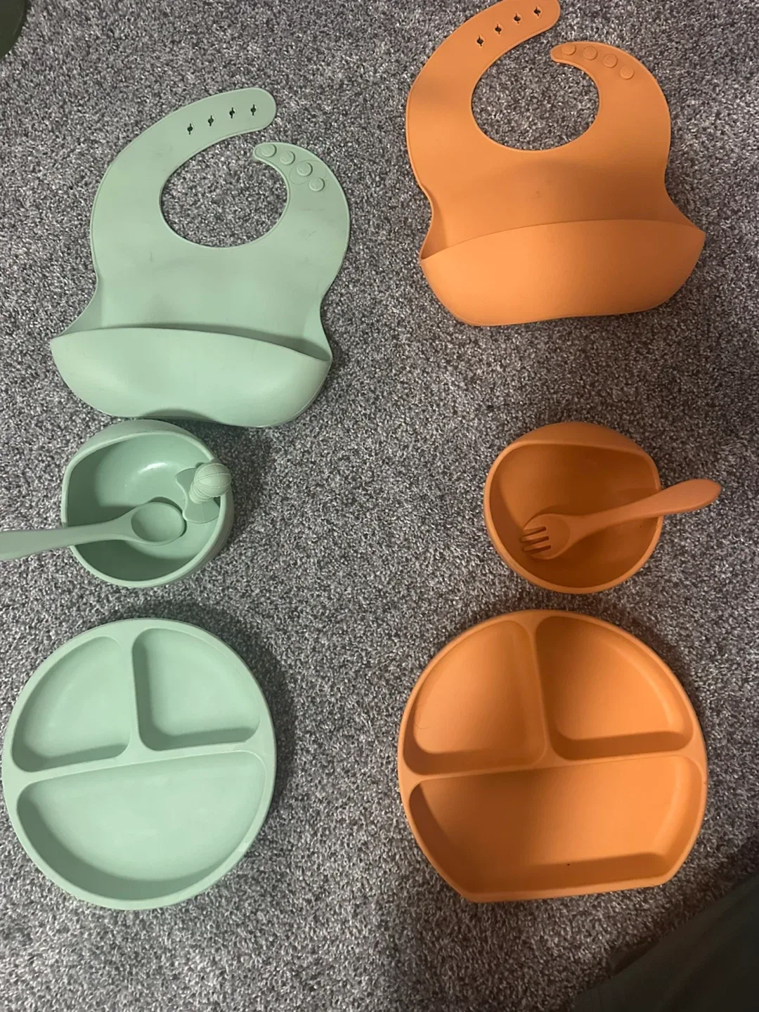 Silicone Baby Feeding Set - Bib, Bowl, Plate, Utensils