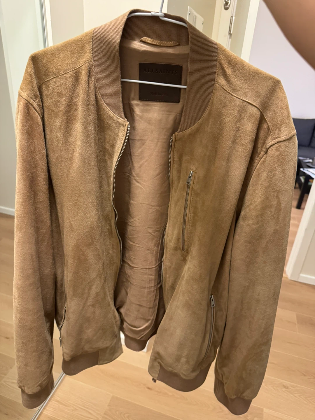 AllSaints Suede Bomber Jacket - Extra Large