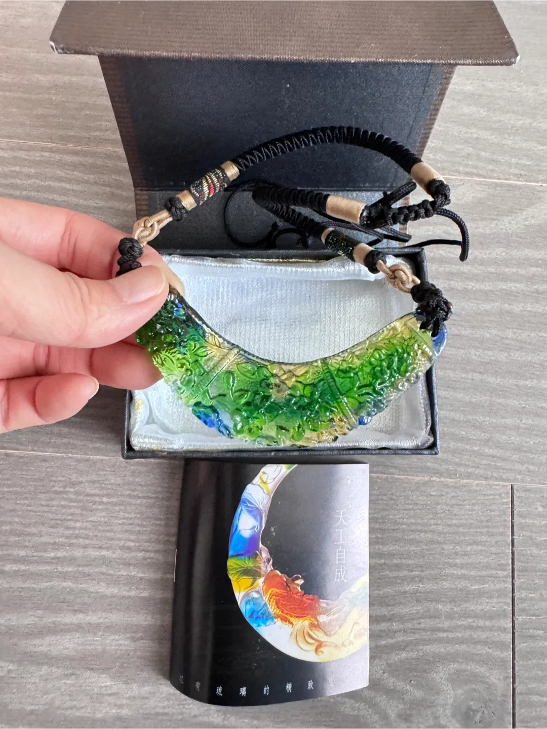 Handmade Glass Necklace with Box
