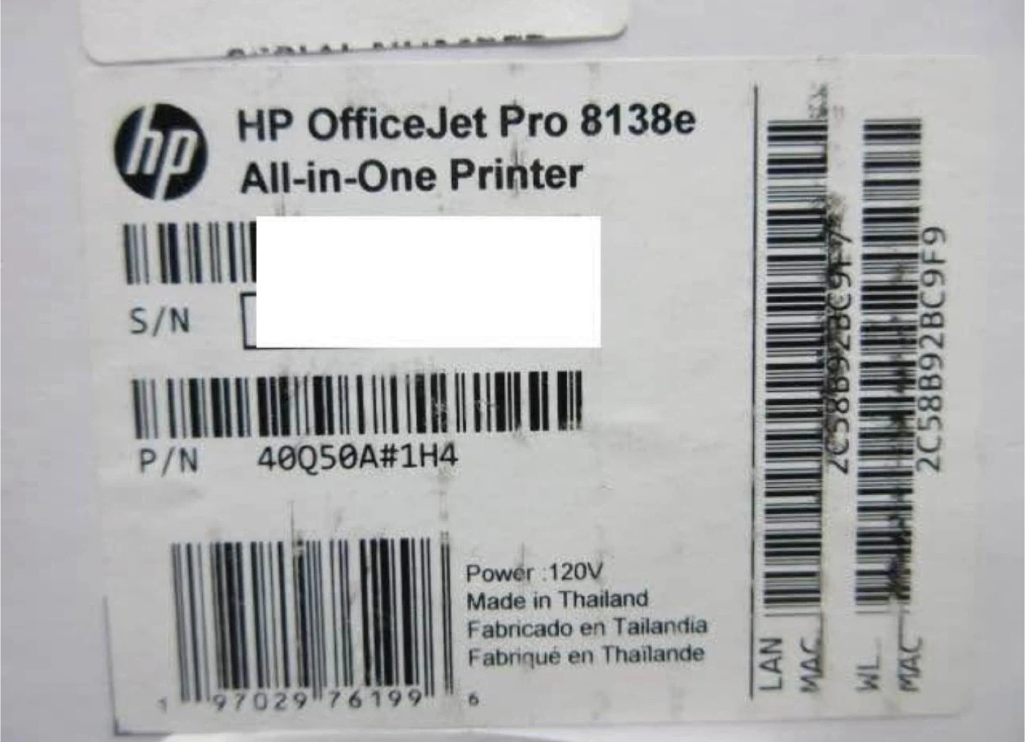 HP OFFICEJET PRO 8138E PRINTER All-in-One Printer - photo 5