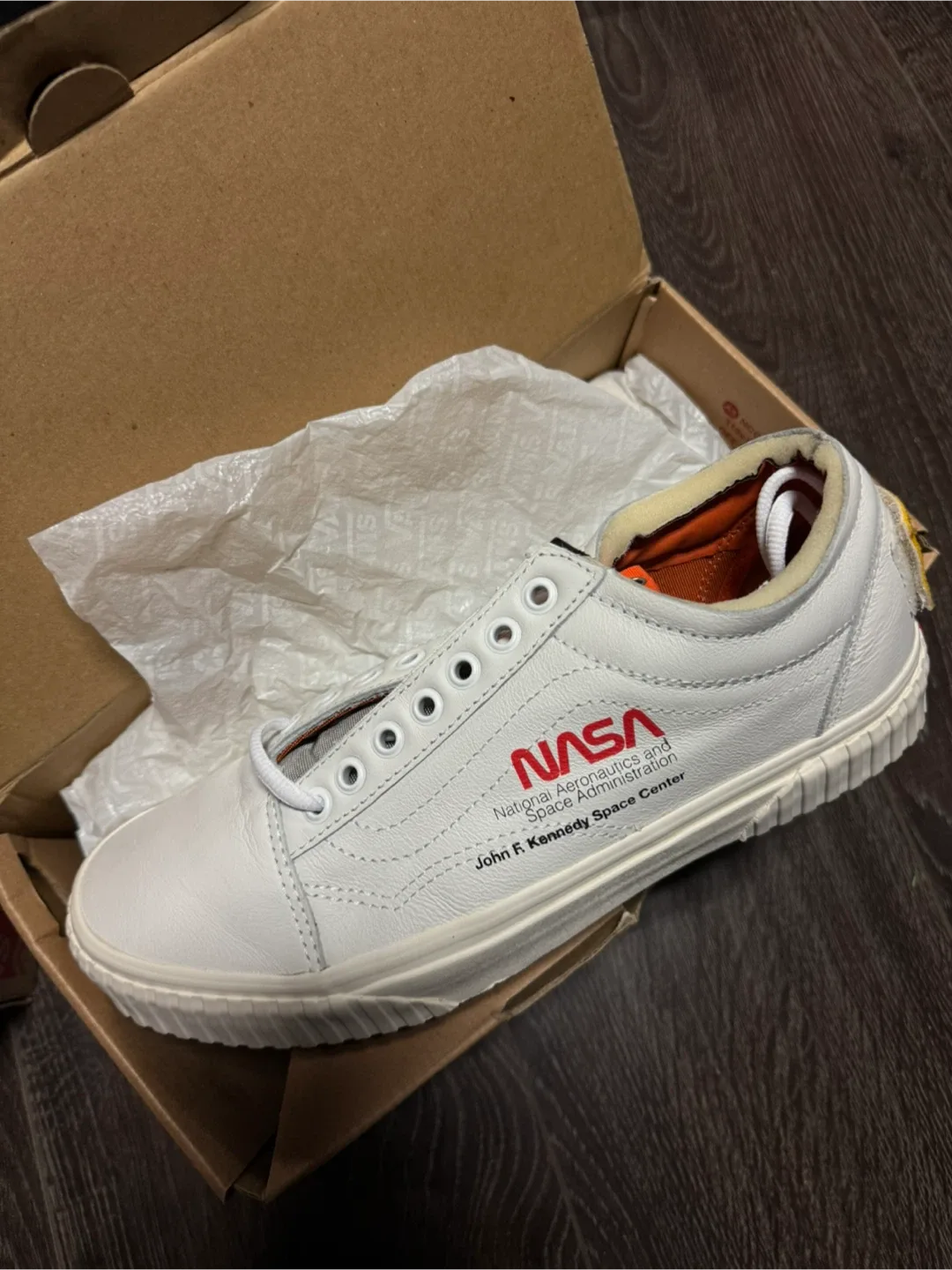 Vans x NASA White Leather Sneakers