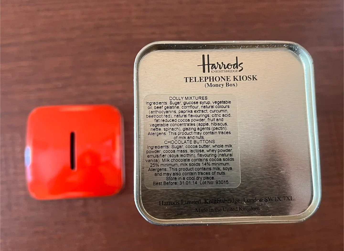 Harrods 2013 Telephone Kiosk Coin Bank Tin image indicator(7)