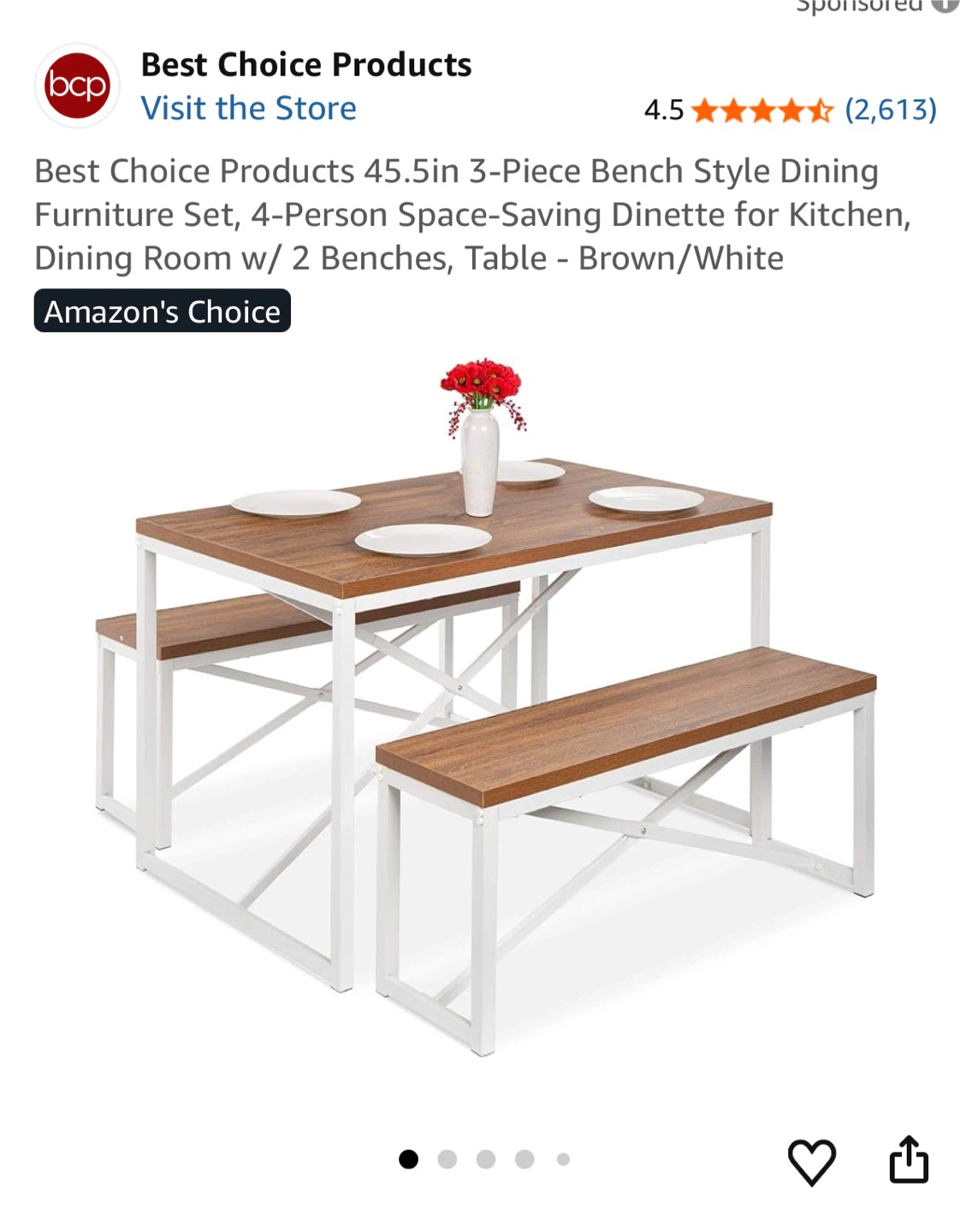 Best Choice Products 3-Piece Dining Set - photo 2