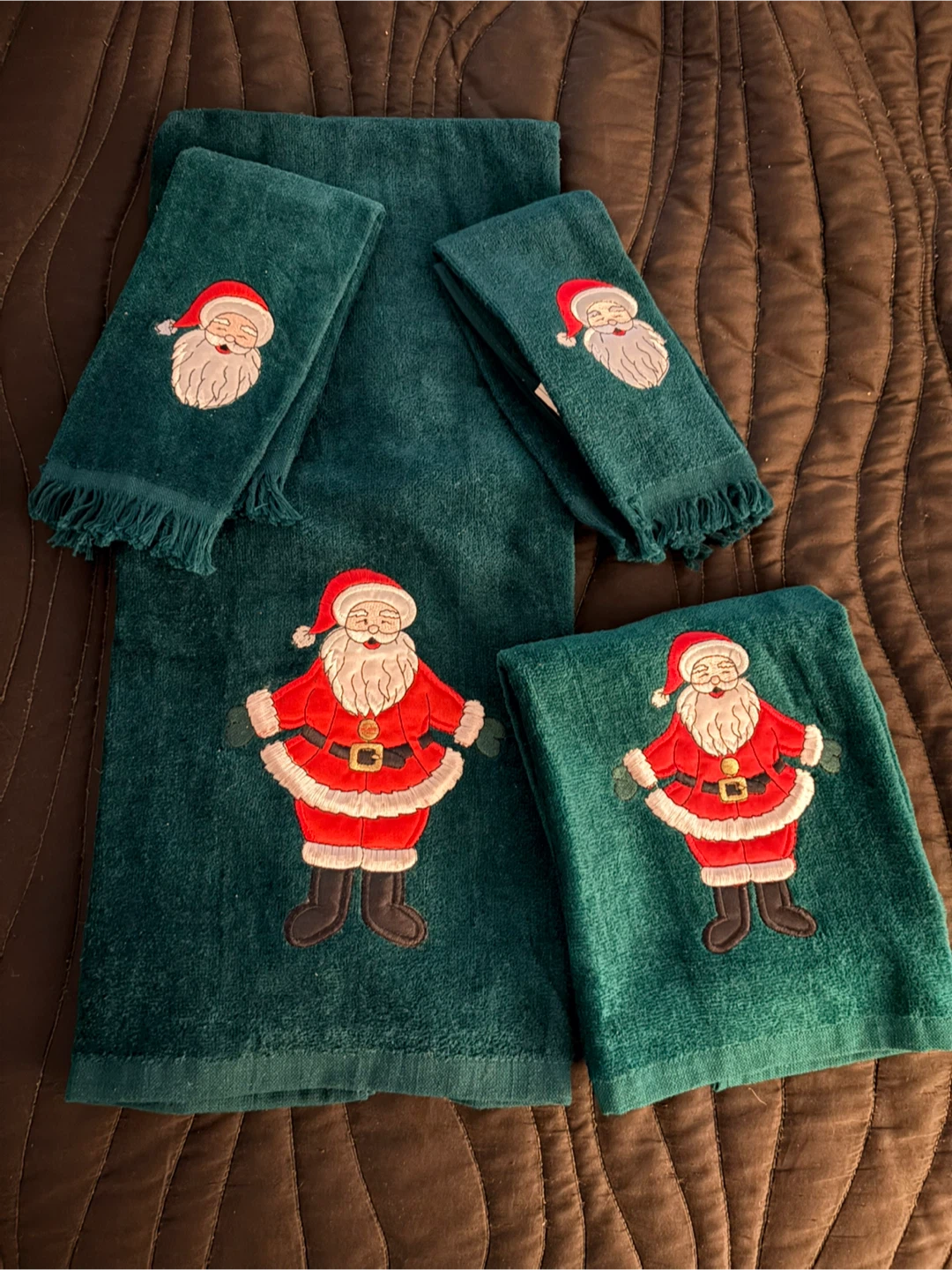 Christmas Santa Towel Set - Green