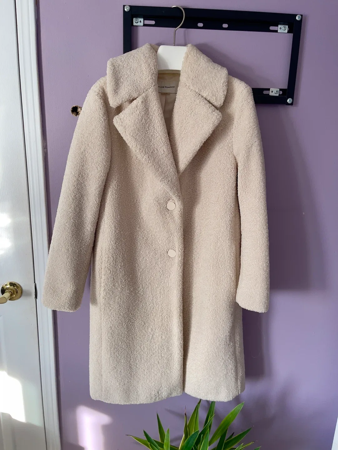 Club Monaco Cream Teddy Coat