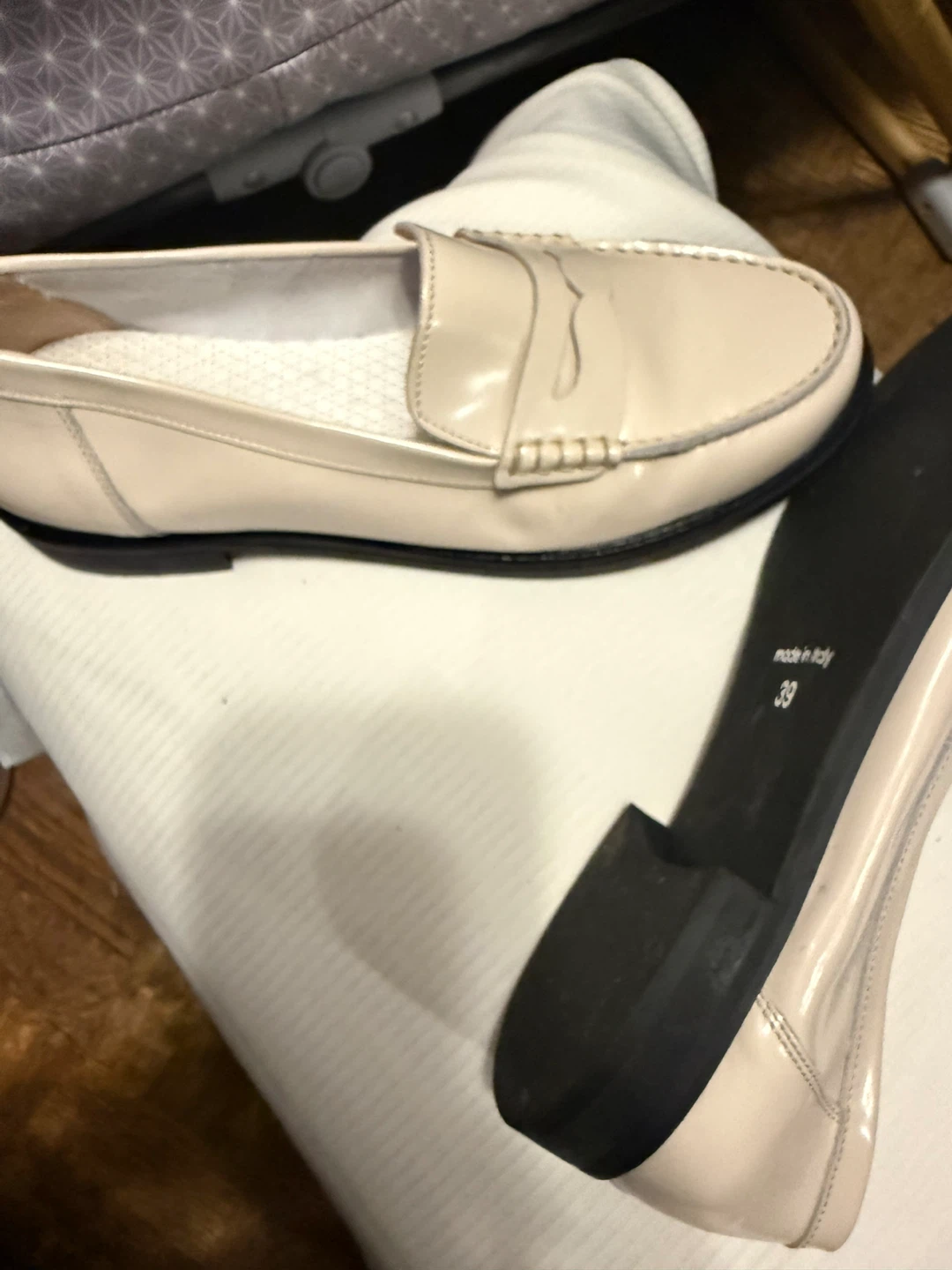 Beige Leather Loafers - Size 39 - photo 3