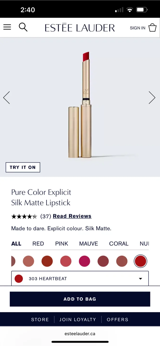 Estee Lauder Pure Color Explicit Silk Matte Lipstick - Heartbeat